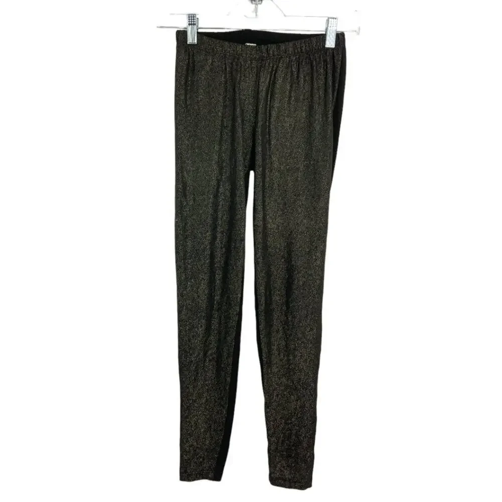 Kate Spade Metallic Gold Black Ankle Length Leggings Size Small / Medium